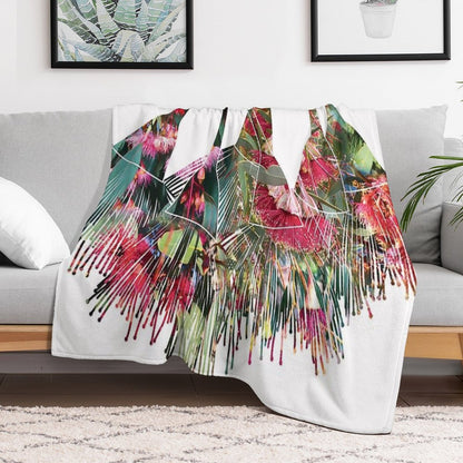 Gum Blossom Flowers Photo Collage Throw Blanket