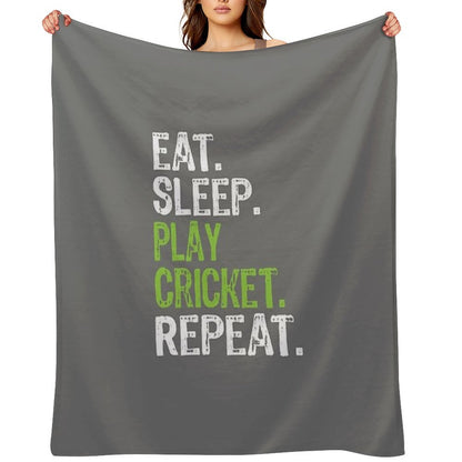 Best Eat Sleep Cricket Gift Design Throw Blanket