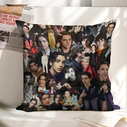 Timothee Chalamet Linen Throw Pillow Cover