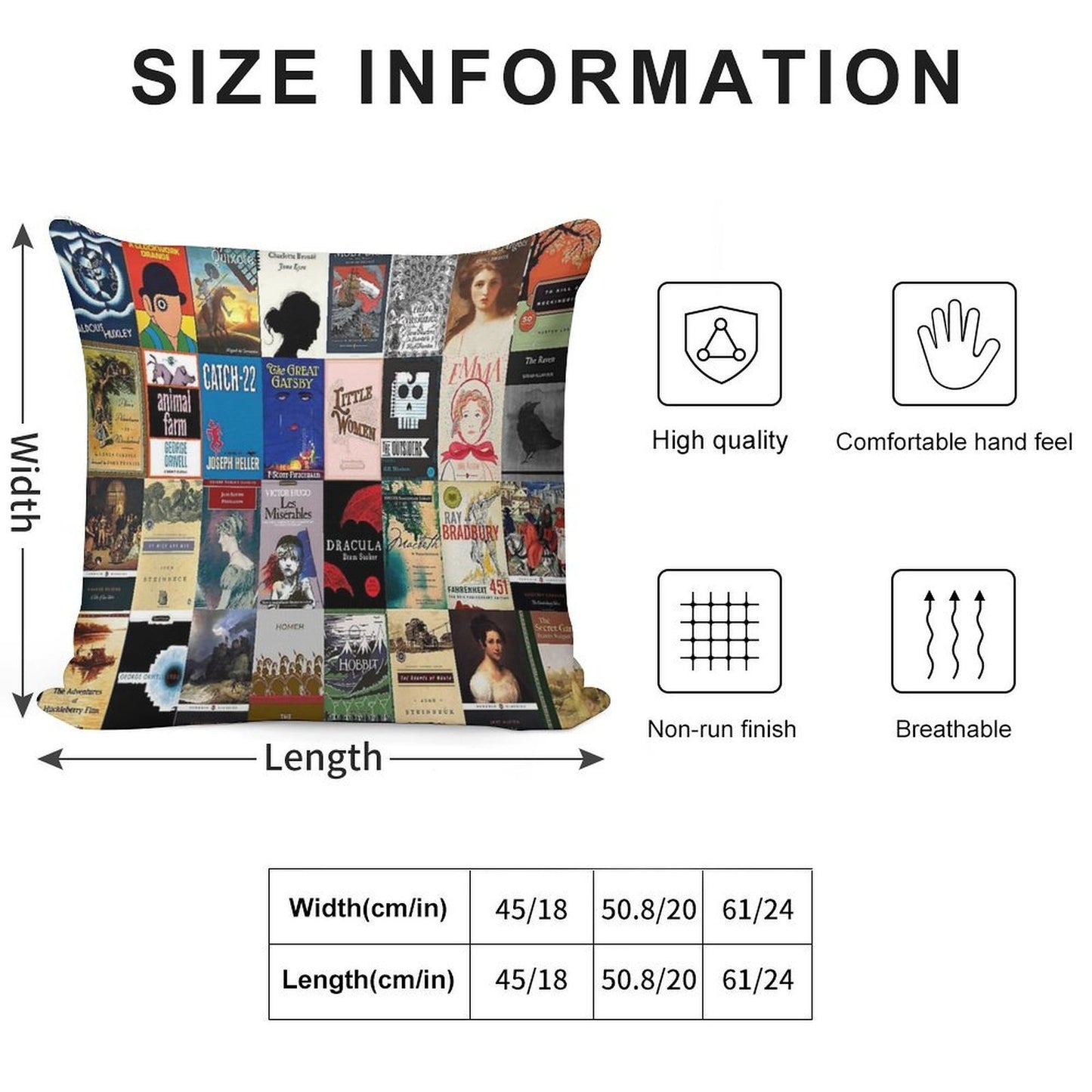 Classic Literature Book Covers Soft Warmth Comfort Throw Pillow