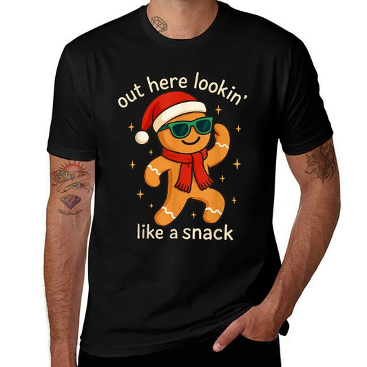 Funny Gingerbread Christmas Snack Cookies Boys Kids Toddler  Polyester Blend T-Shirt