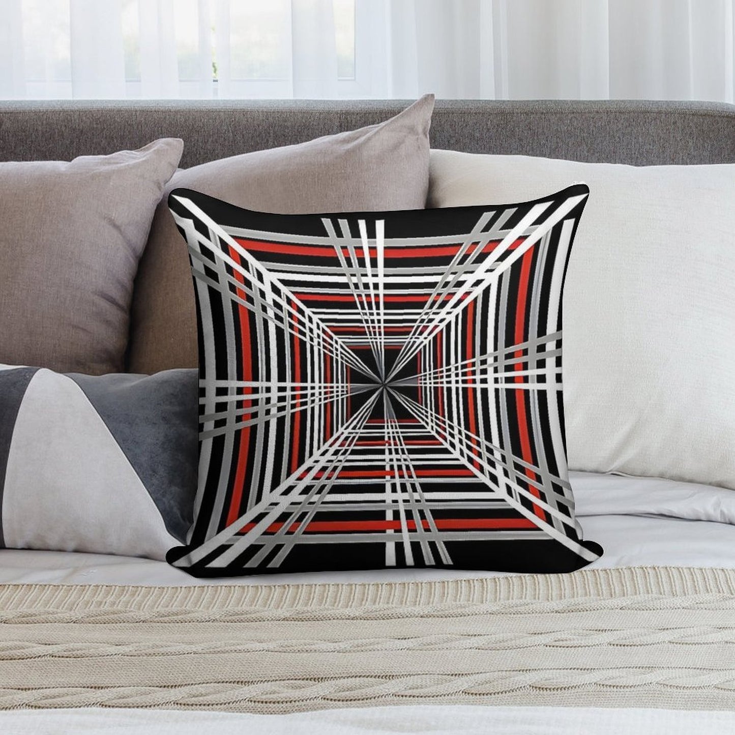 Tesla Plaid Badge Design 8K UHD Soft Shrink-Resistant Throw Pillow
