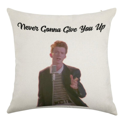 Rick Astley Never Gonna Give You Up Linen Throw Pillow Cover