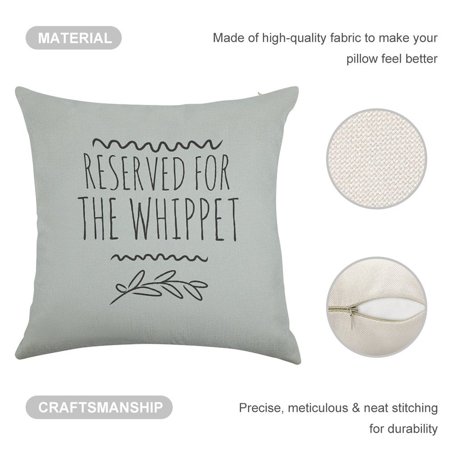 Reserved for The Whippet Linen Throw Pillow Cover