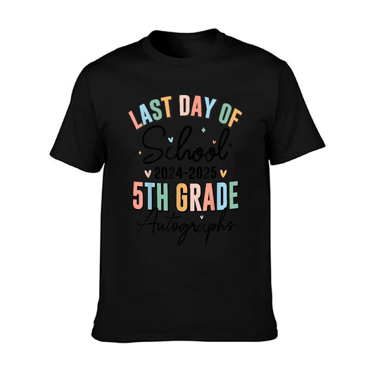 Last Day of School Autograph 5th Grade Graduation Boys Girls T-Shirt
