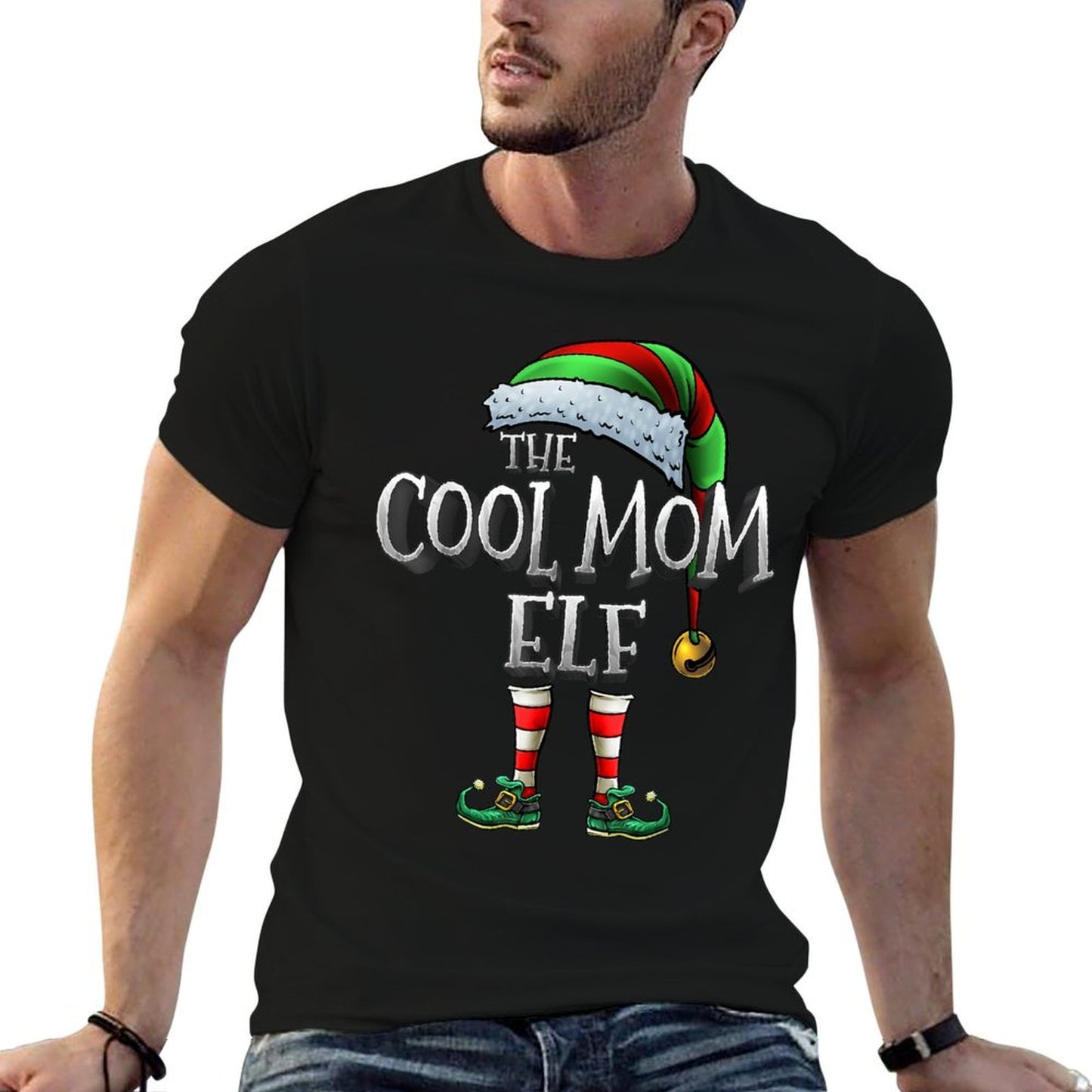 The Cool Mom Elf Matching Family Christmas Elf Mommy  Soft T-Shirt