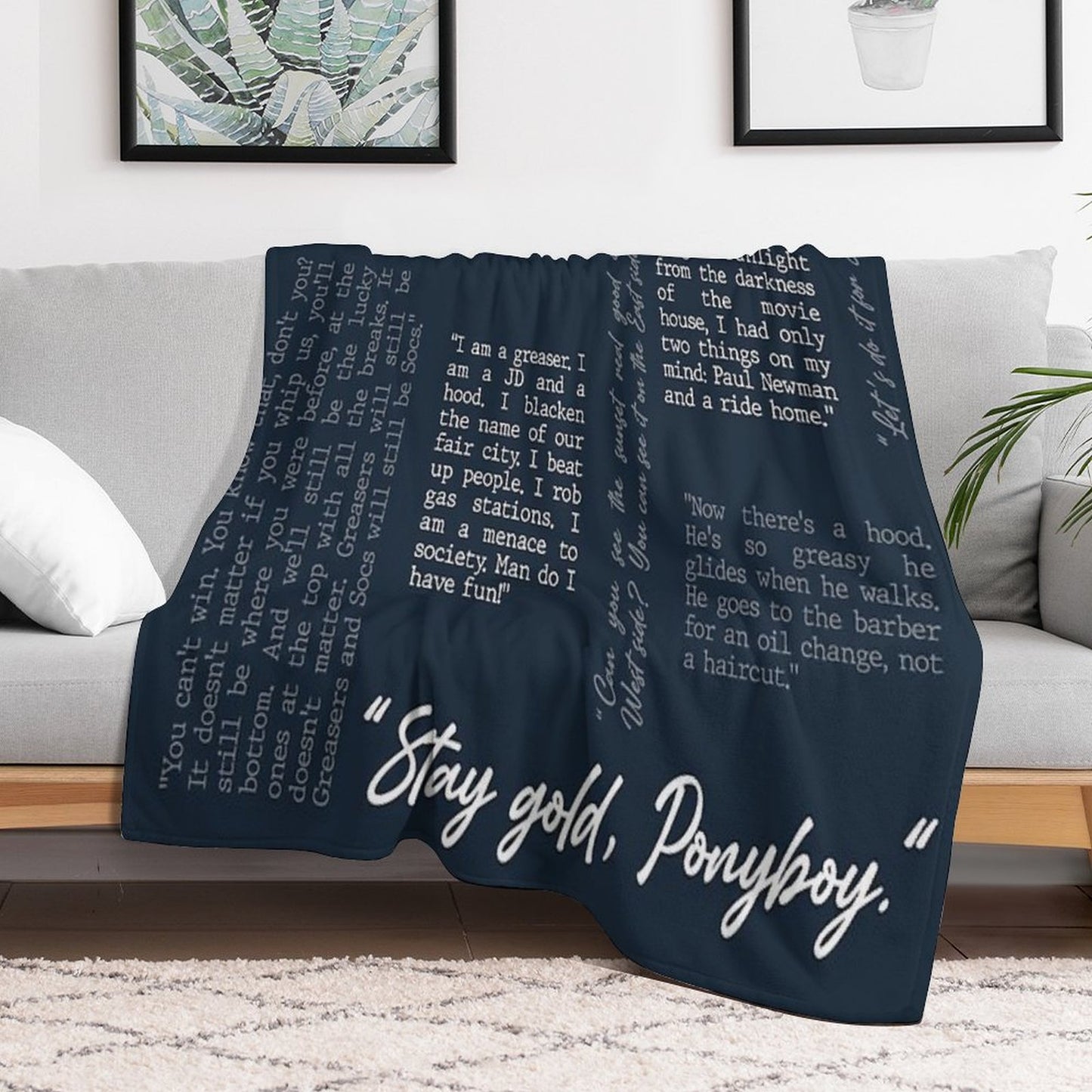 Outsiders Word Cloud - Stay Gold Ponyboy Throw Blanket