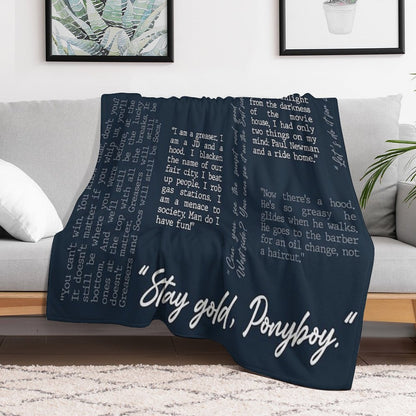 Outsiders Word Cloud - Stay Gold Ponyboy Throw Blanket