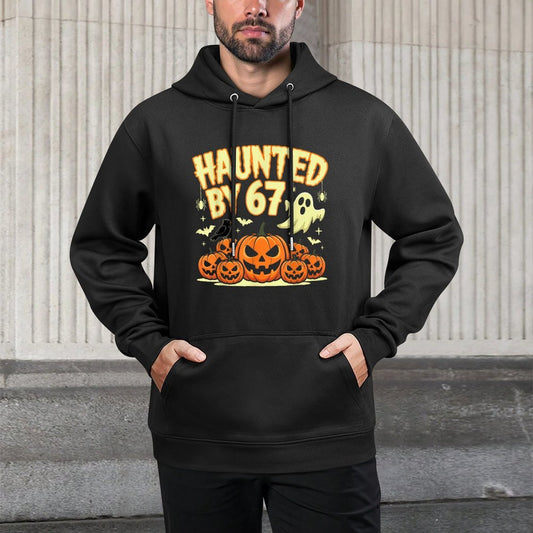 Haunted by 67 Halloween Ghost Six Seven Gen Alpha Z Colorfast Hoodie