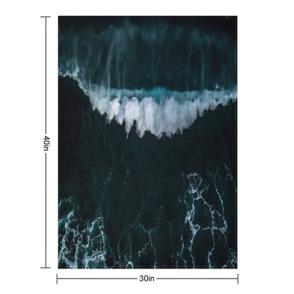 Wave in Motion - Ocean Photography Throw Blanket