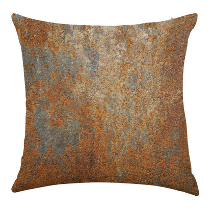 Rust Rusty Texture Linen Throw Pillow Cover