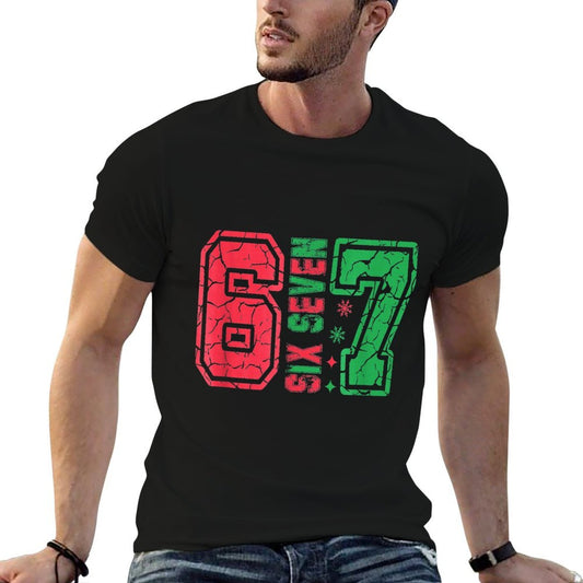 Retro 67 Funny Six Seven Meme 6 7 Number Christmas  Affordable Price T-Shirt