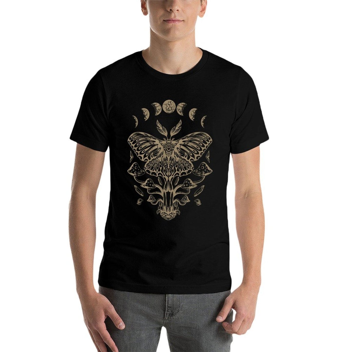 Butterfly Grunge Fairycore Aesthetic Luna Moth Mushrooms Y2K  Oversized Silhouette T-Shirt