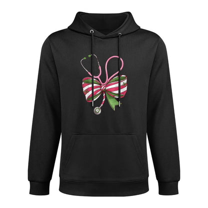 Nurse Christmas Coquette Bow Stethoscope Medical Womens Versatile Streetwear Hoodie