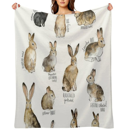 Rabbits & Hares Throw Blanket