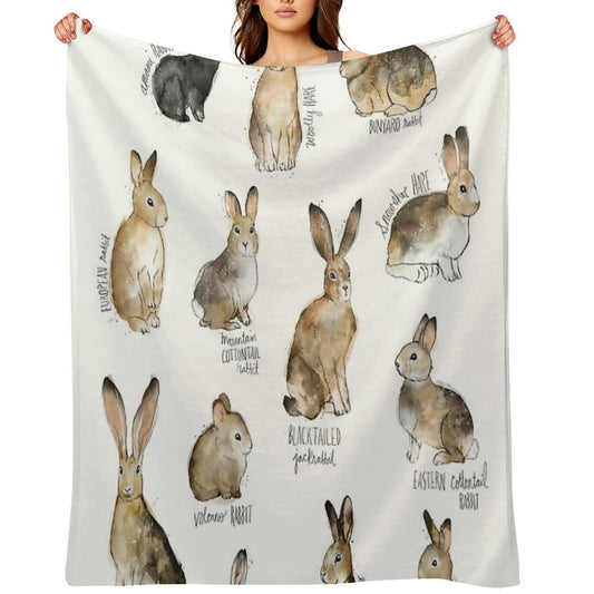 Rabbits & Hares Throw Blanket