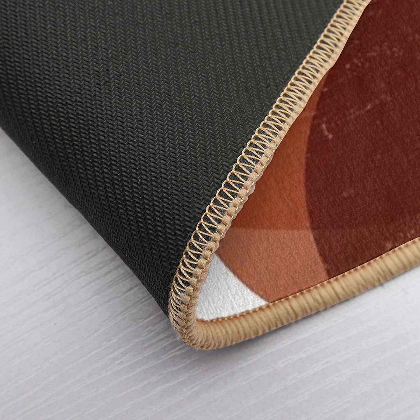 Terracotta Abstract 70 - Modern, Contemporary Art - Abstract Organic Shapes - Minimal - Brown Bath Mat