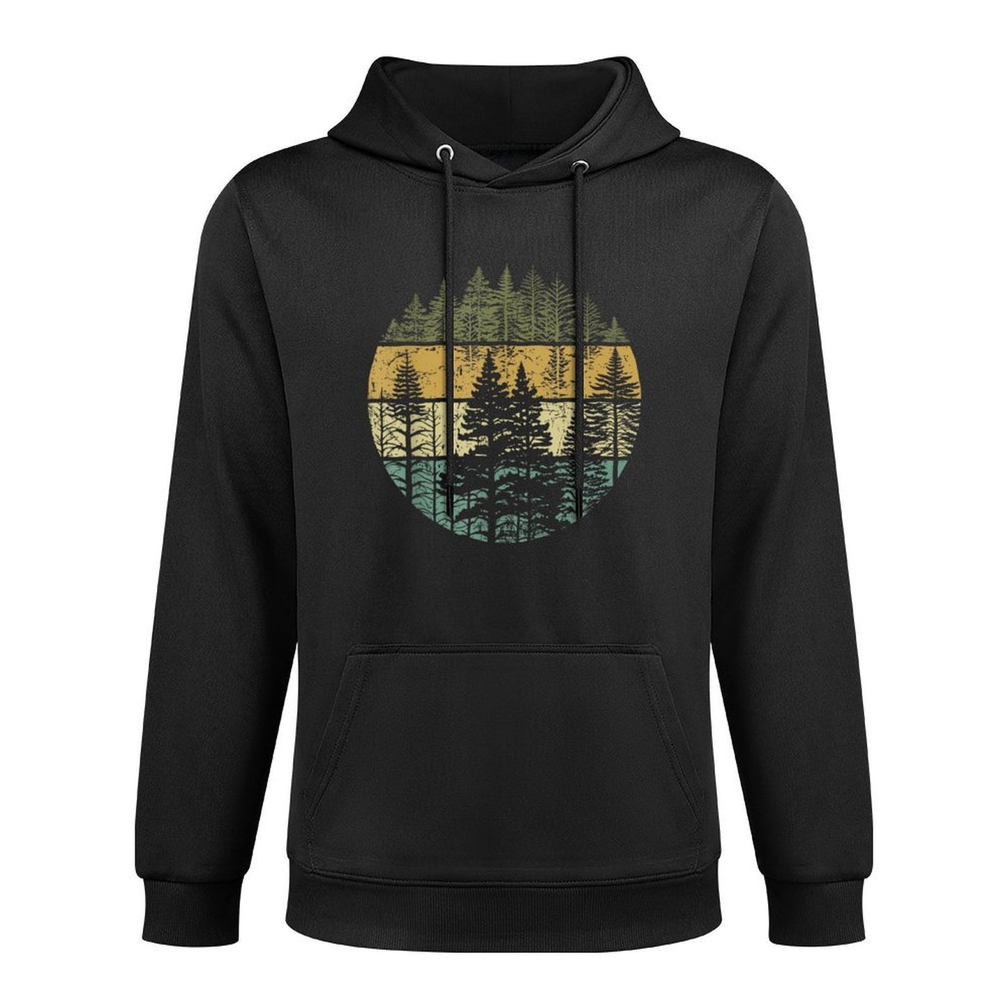 Retro Forest Trees Outdoors Nature Women Men Vintage Graphic Adjustable Hood Hoodie