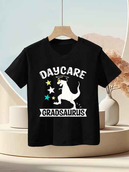 Kids Daycare Gradsaurus Dinosaur Baby Boy Daycare Graduation Kids T-Shirt