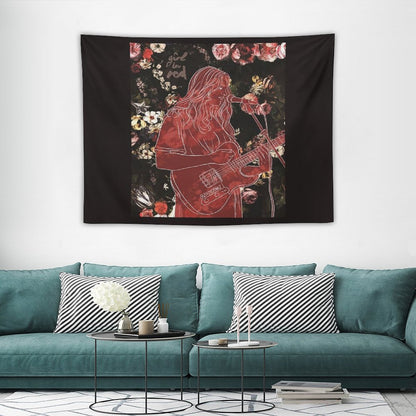 Girl in Red Tapestry