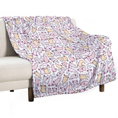 Adorable Axolotls Throw Blanket