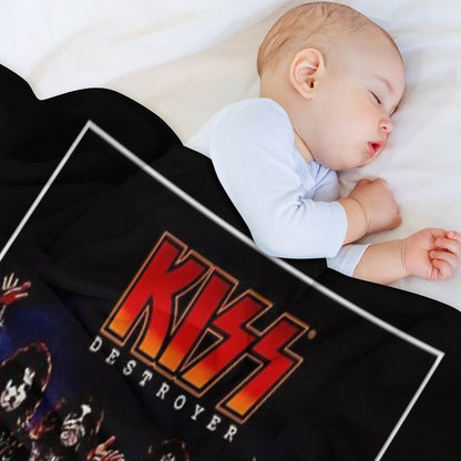 KISS ® The Band - Destroyer - Shout It Out Loud Lyrics Throw Blanket