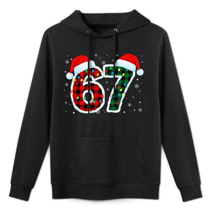 Funny 67 Six Seven Meme Christmas Pajamas Holiday Number 67 Moisture-Wicking Hoodie
