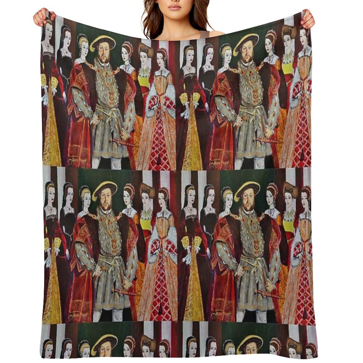 King Henry 8th And His Six Wives Throw Blanket