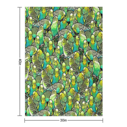 Budgie Pattern Throw Blanket