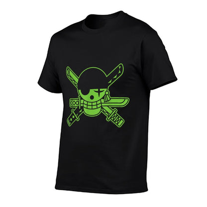One Piece Anime Green Roronoa Zoro Jolly Roger Comfortable T-Shirt