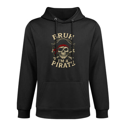 Bruh Im A Pirate Lazy Pirate Skull Costume Halloween Pilling-Resistant Hoodie