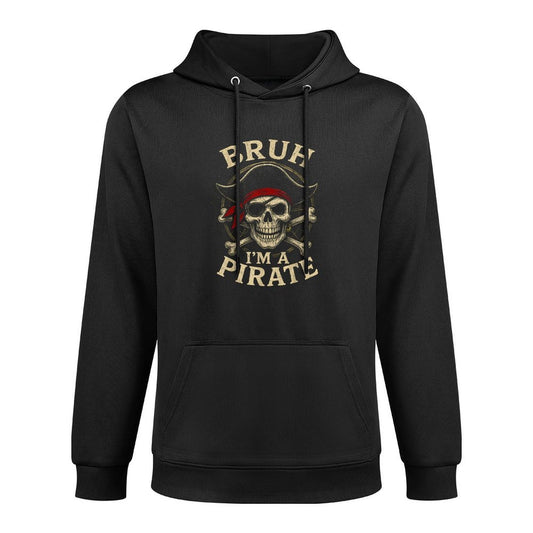 Bruh Im A Pirate Lazy Pirate Skull Costume Halloween Pilling-Resistant Hoodie