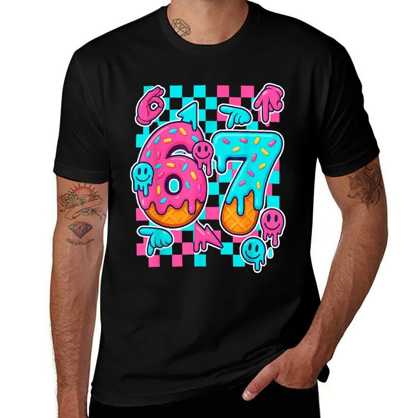 Six Seven Ice Cream Drip Meme 67 Funny Gen Alpha Slang 6 7  Classic T-Shirt
