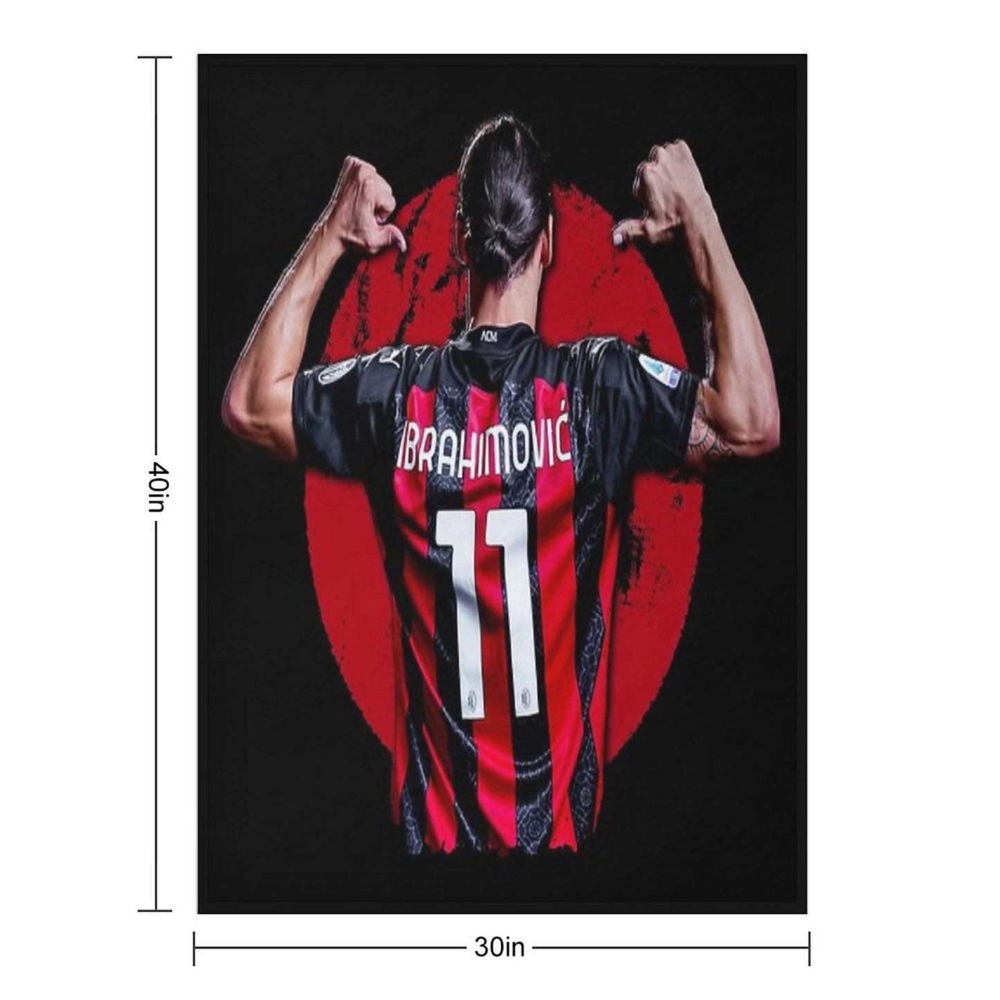 Zlatan Ibrahimovic Ac Milan Throw Blanket