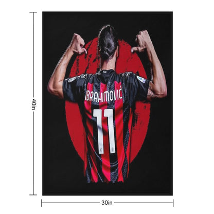 Zlatan Ibrahimovic Ac Milan Throw Blanket