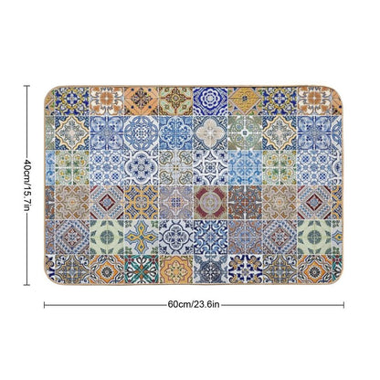 Set of 48 Ceramic Tiles Patterns Bath Mat