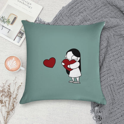 Catana Hearts Soft Skin-Friendly Throw Pillow