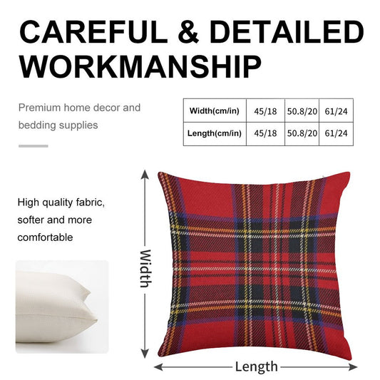 Traditional Royal Stewart Scottish Tartan Linen Throw Pillow Cover