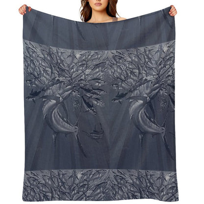 Blue Marlin Tuna Throw Blanket