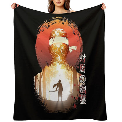 Tsushima Warrior Throw Blanket