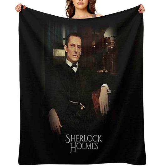 Sherlock Holmes Jeremy Brett - By The Lamplight Throw Blanket