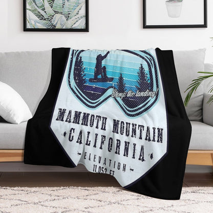 Snowboard Mammoth Mountain California Throw Blanket