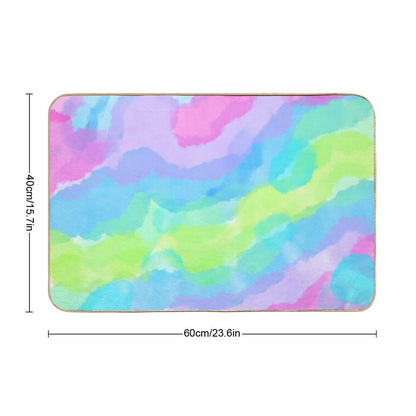Lovely Colorful Watercolor Clouds Bath Mat