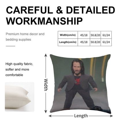 Baby Keanu Reeves Linen Throw Pillow Cover