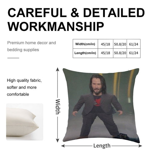 Baby Keanu Reeves Linen Throw Pillow Cover