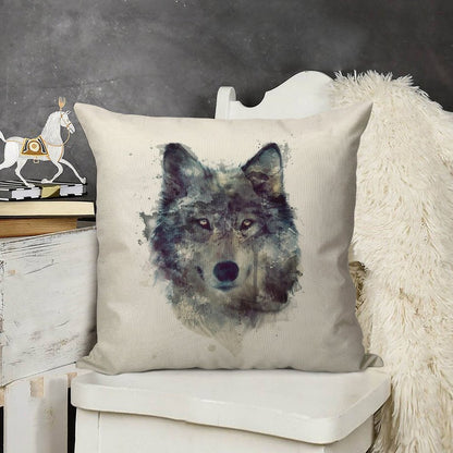 Wolf  Persevere Linen Throw Pillow Cover