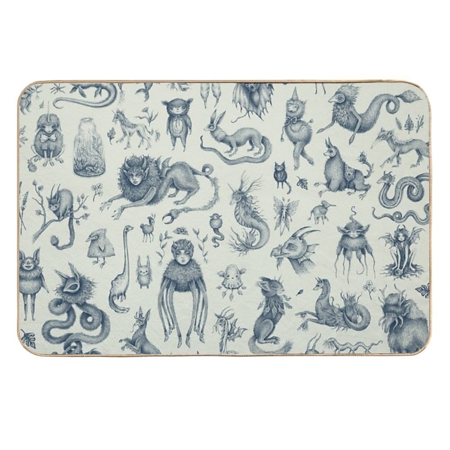 Beings And Creatures  Long-Lasting Bath Mat