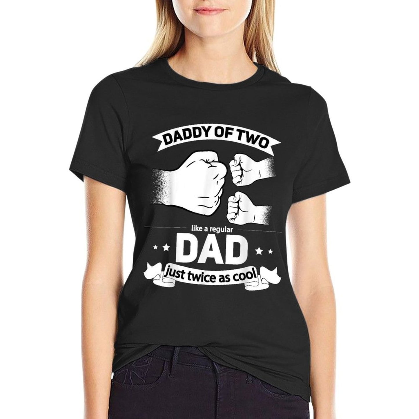 Dad Squared Fathers Day Dad of Two Cool Daddy of 2 T-Shirt