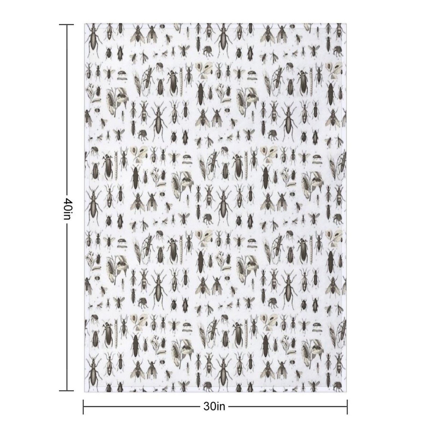 Many Different Bugs Vintage Entomology Throw Blanket