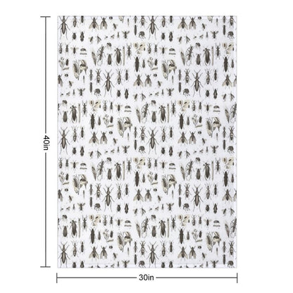 Many Different Bugs Vintage Entomology Throw Blanket